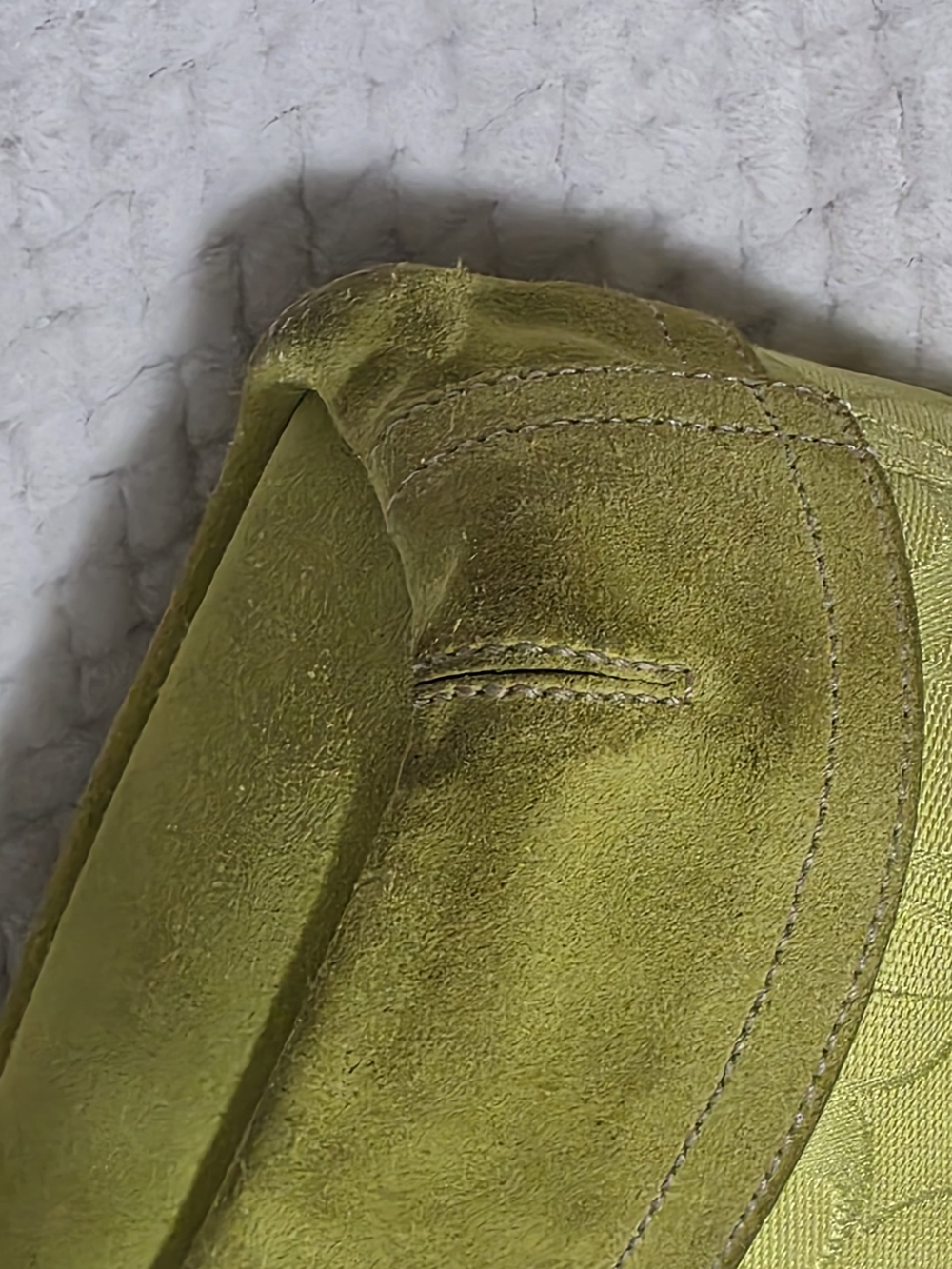 Coach Signature Jacquard Shoulder Bag in Chartreuse with Tassel - Picture 8 of 13